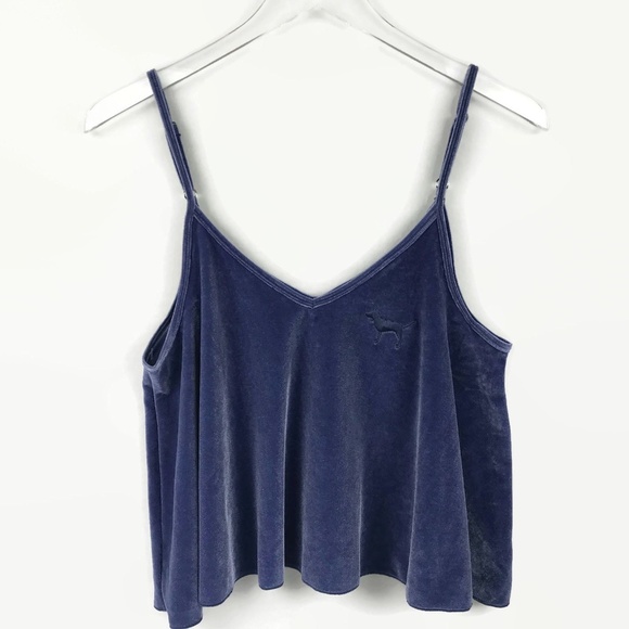 PINK Victoria's Secret Tops - NEW Victoria’s Secret PINK Blue Velour Camisole